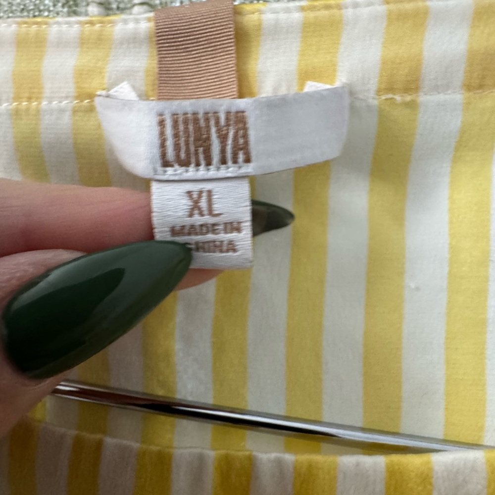 Lunya Yellow Striped Short Sleeve Tee - Picture 3 of 4